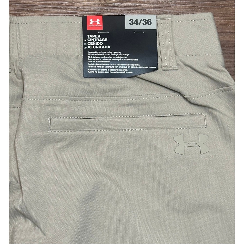 Under Armour Mens Showdown Golf Pants Khaki Tapered Leg (1309546-299) Sz 34x36 - Picture 10 of 10